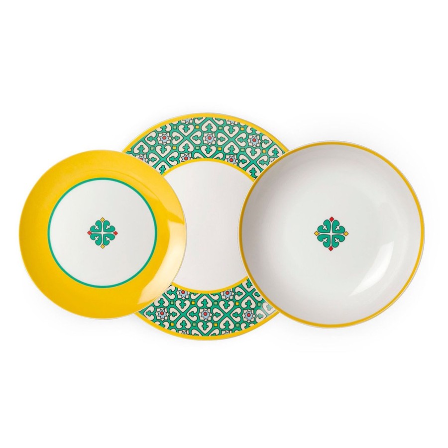 Table Egan | Set 3 Plates Majorica Green