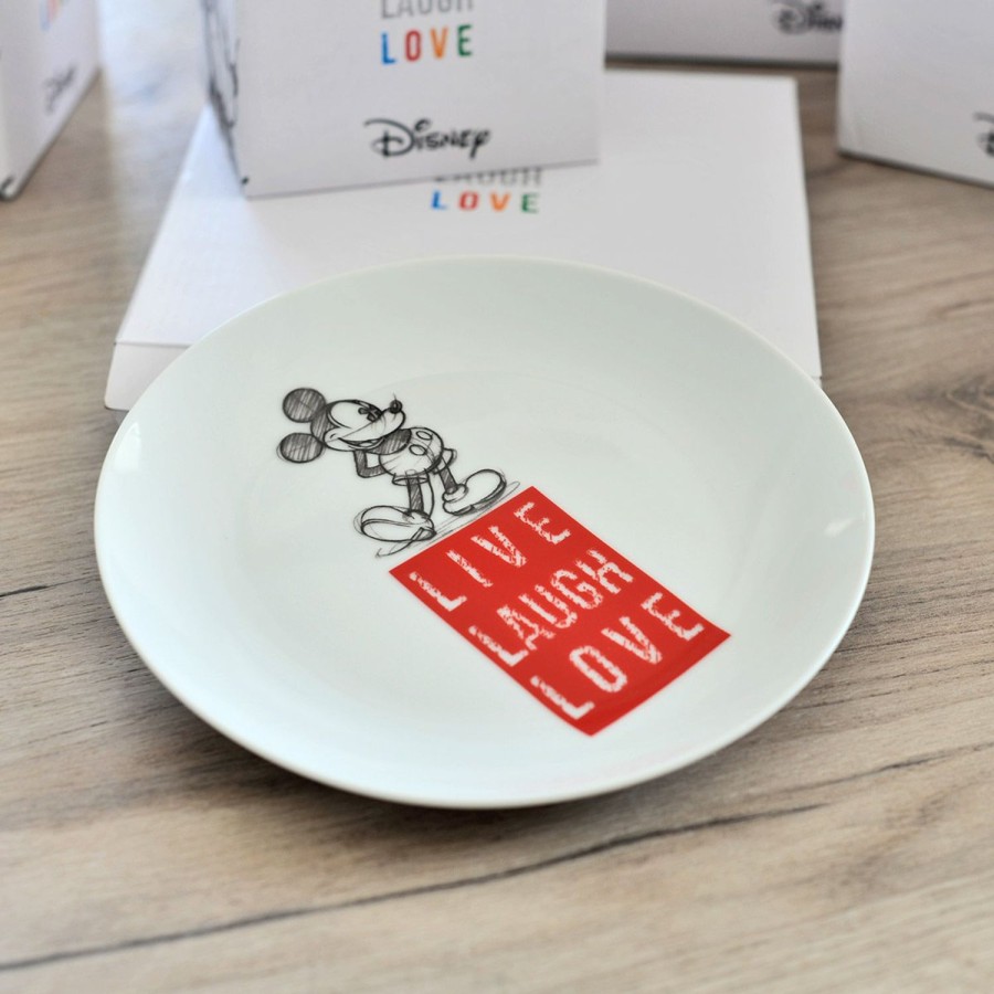 Table Egan | Cake Plate Mickey Live Laugh Love Red O19