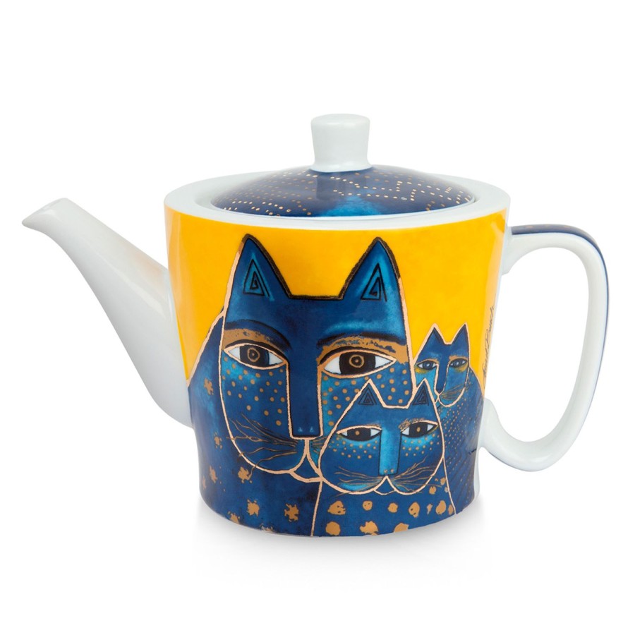 Breakfast Egan | Teapot Laurel Burch Fantastic Felines Blue