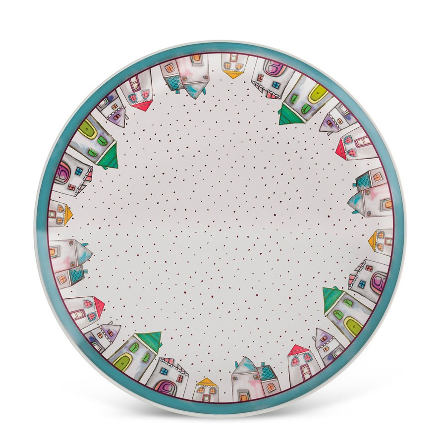 Table Egan | Serving Plate "Tea For Two" Light Blue O 30