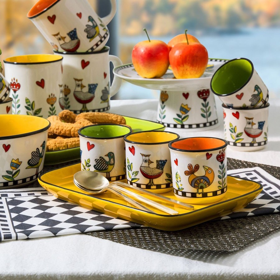 Breakfast Egan | Set 2 Mini Mugs Cocorico Yellow Ml 90