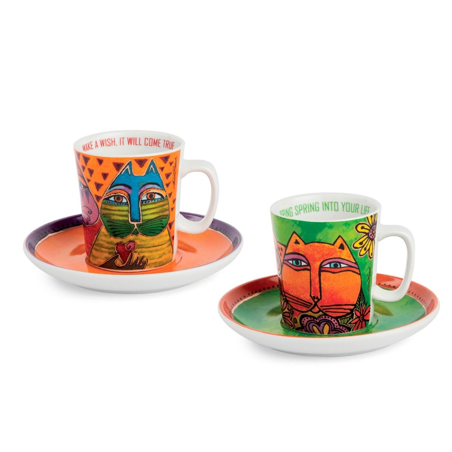 Breakfast Egan | Set 2 Espresso Cups Green/Orange