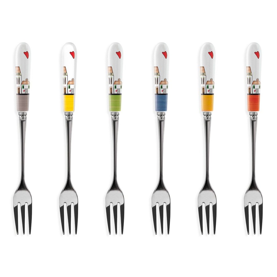 Table Egan | Set Six Dessert Forks Mixed "Le Casette"