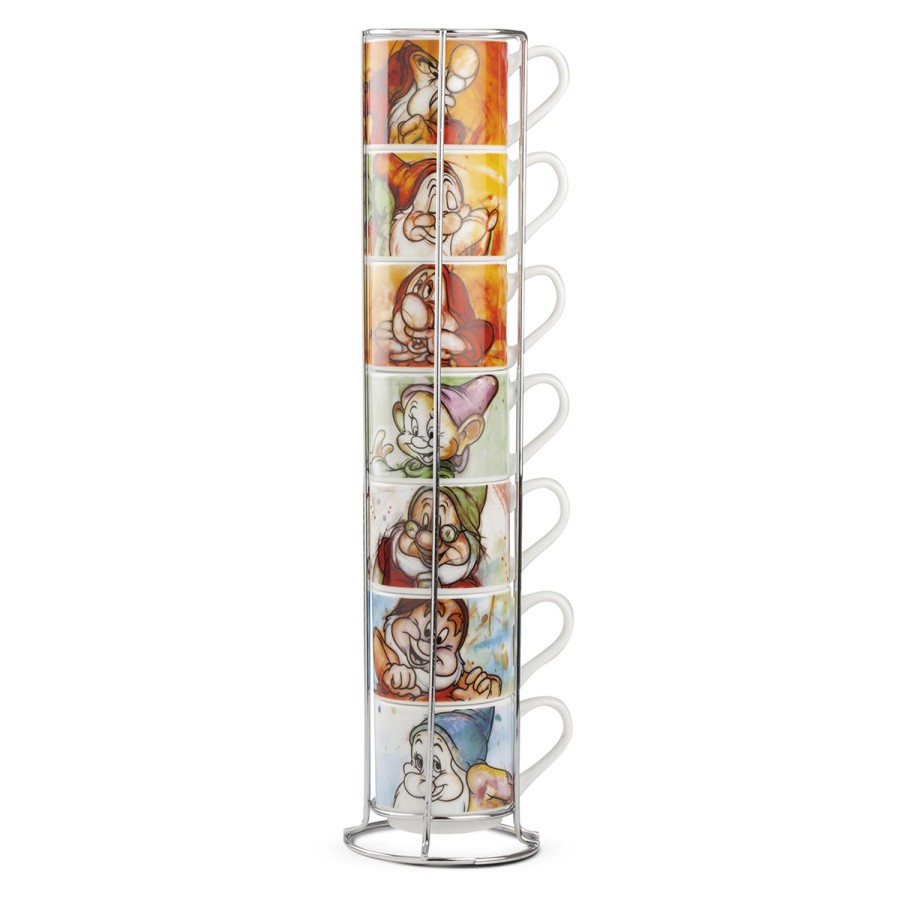 Breakfast Egan | Espresso Cups Seven Dwarfs Set 7 Pcs + Metal Rack