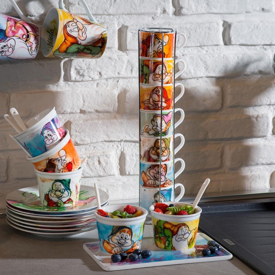 Breakfast Egan | Espresso Cups Seven Dwarfs Set 7 Pcs + Metal Rack