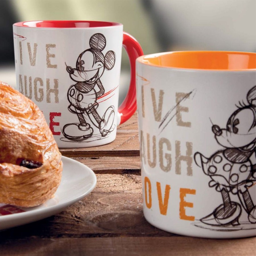 Breakfast Egan | Mug Mickey Live Laugh Love Orange