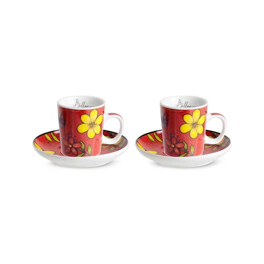 Breakfast Egan | Bellamore 2 Pc Coffee Cup Set Red Ml 100