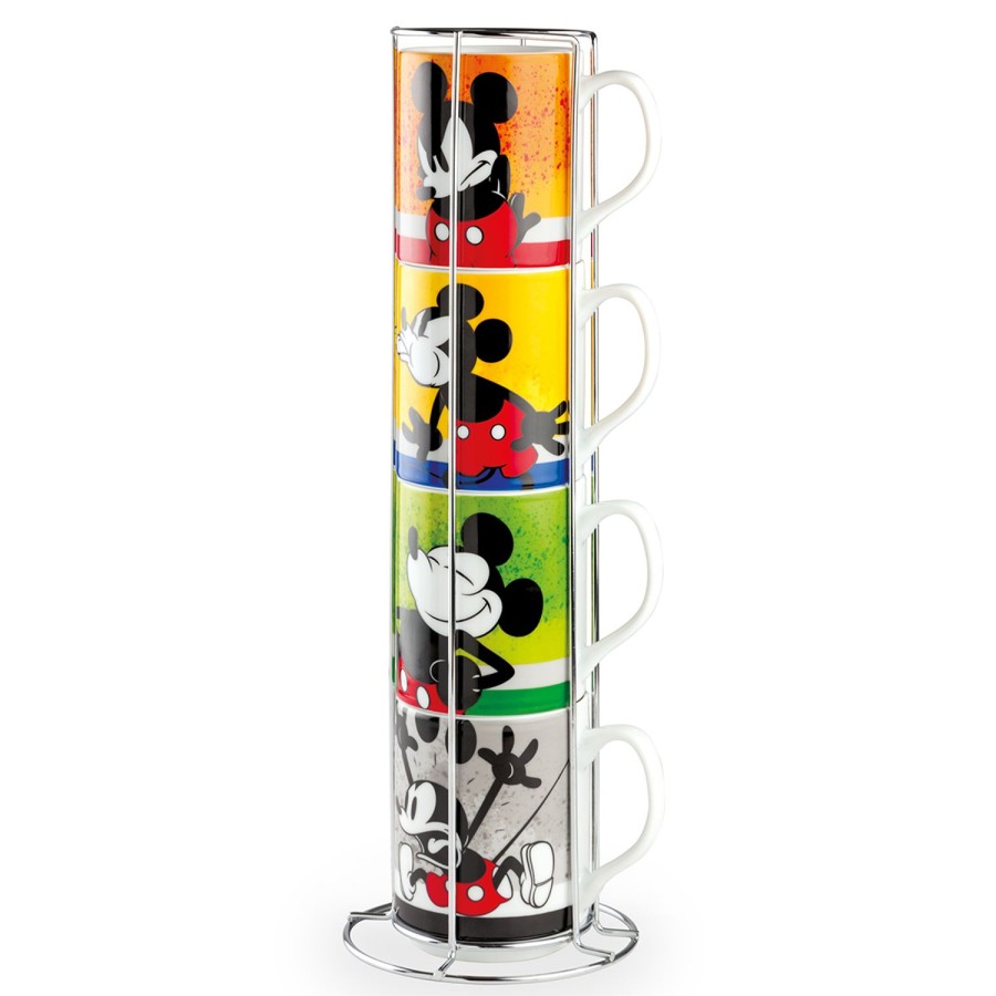 Breakfast Egan | Ml.350 4 Stackable Mugs Set + Metalrack