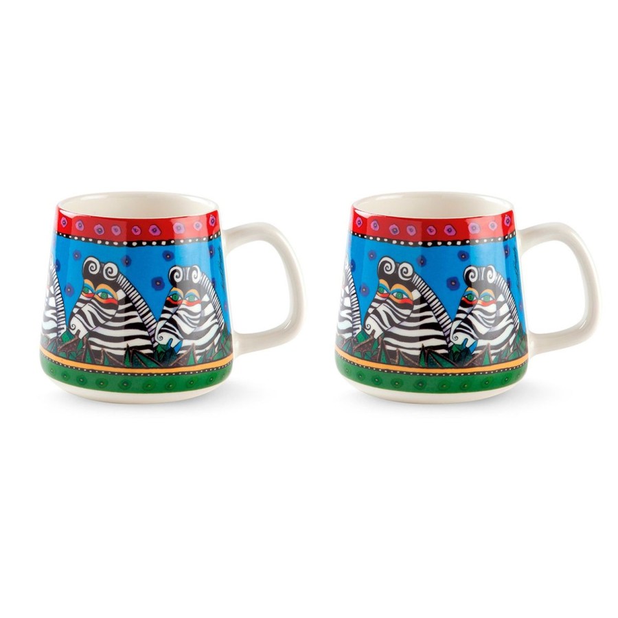 Breakfast Egan | Set 2 Mug Laurel Burch Jungle Azure