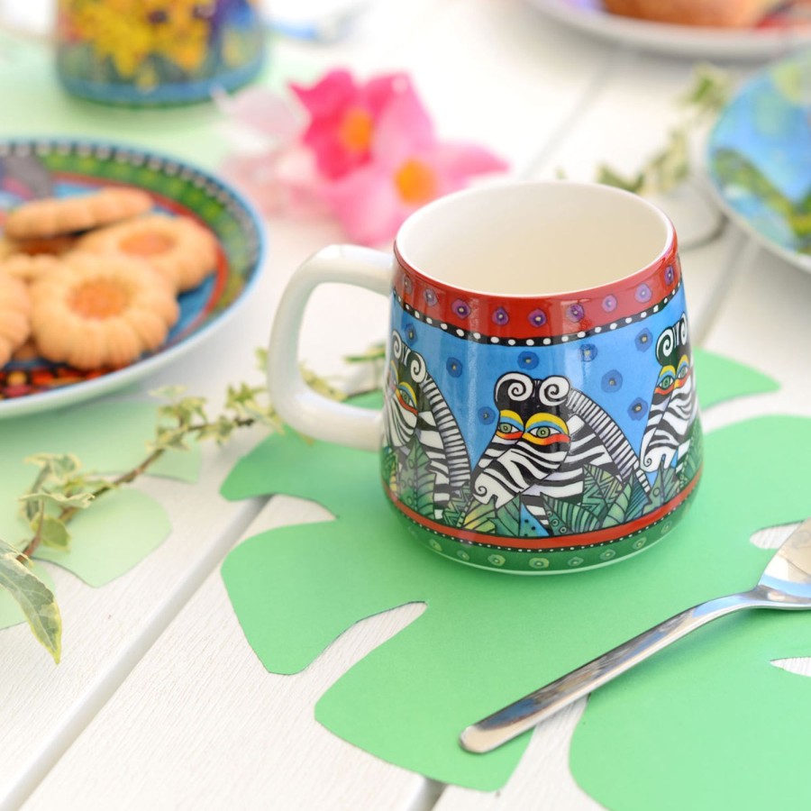 Breakfast Egan | Set 2 Mug Laurel Burch Jungle Azure