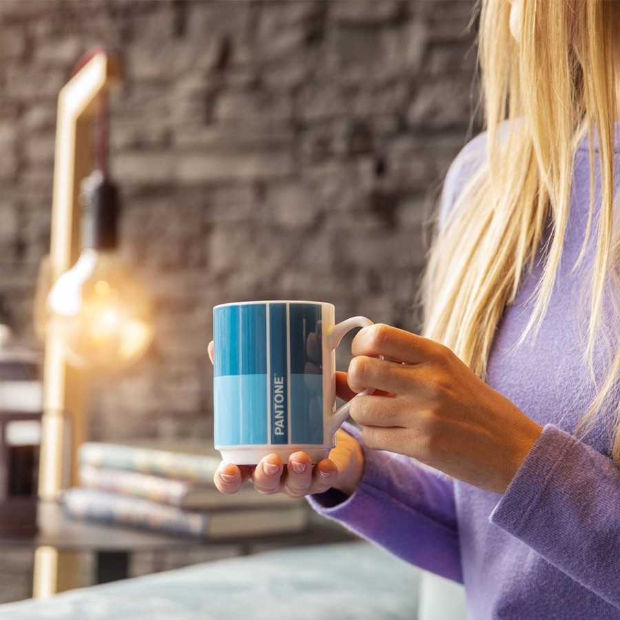 Breakfast Egan | 4 Pc. Stackable Mug With Metal Rack Plus Blue French Press 1000 Ml