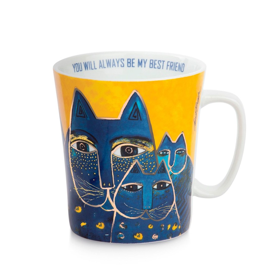 Breakfast Egan | Mug Yellow Laurel Burch Fantastic Felines