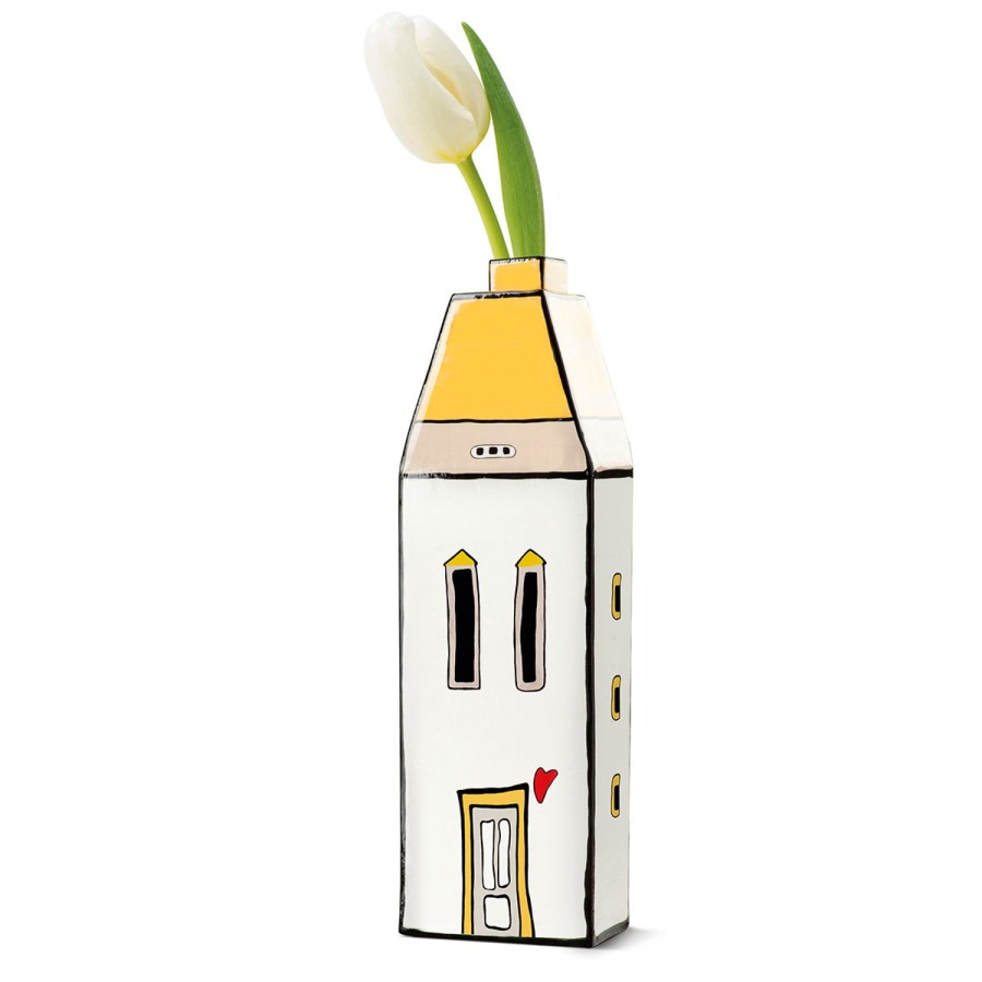 Home Furnishing Egan | Vase Scent Diffuser Le Casette With Top Yellow Cm 11X27