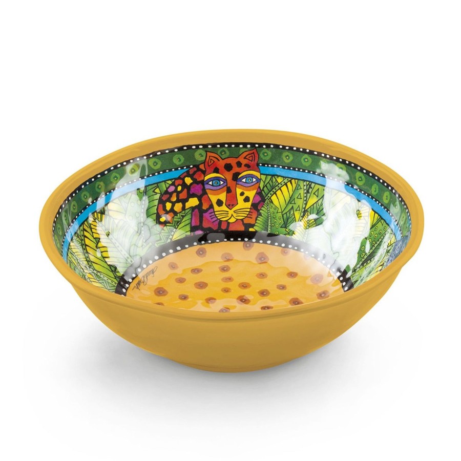 Table Egan | Salad Bowl Laurel Burch Jungle Yellow O26