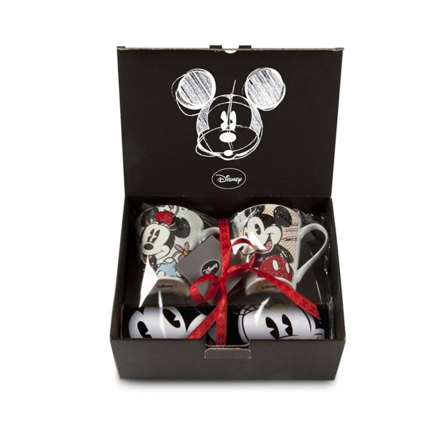 Breakfast Egan | Set 2 Mug Minnie/Mickey Vintage + Tote Bag Black