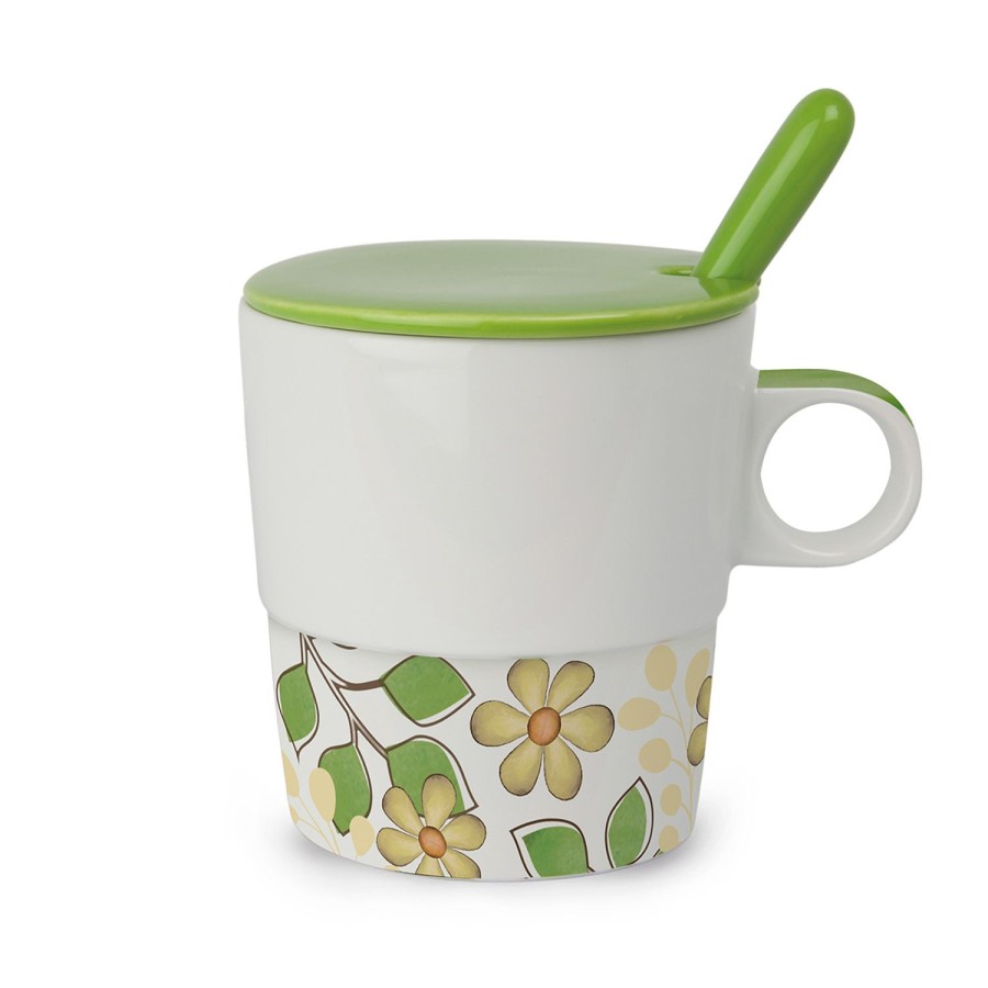 Breakfast Egan | Infusion Cup "Tea For Two" With Spoon Green