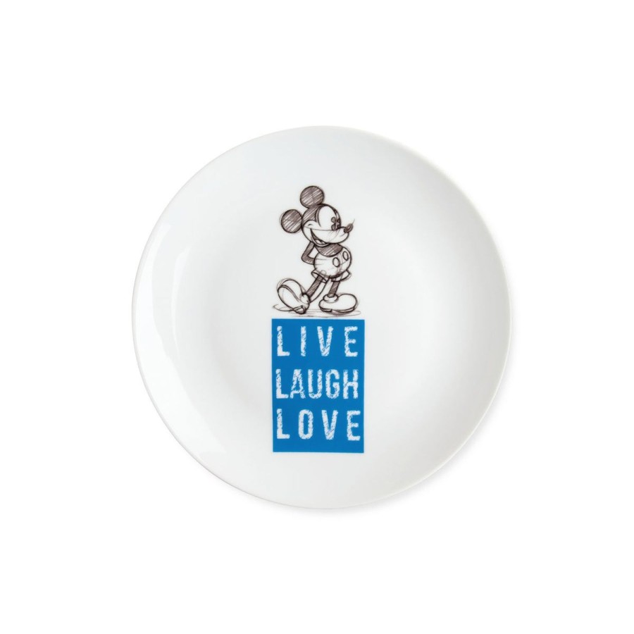 Table Egan | Cake Plate Mickey Live Laugh Love Blue O19