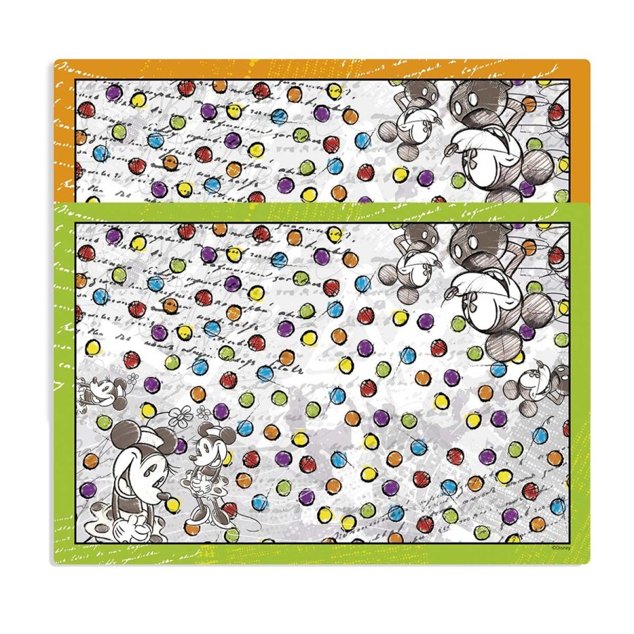 Table Egan | Set 2 Placemat Mickey & Minnie Orange And Green