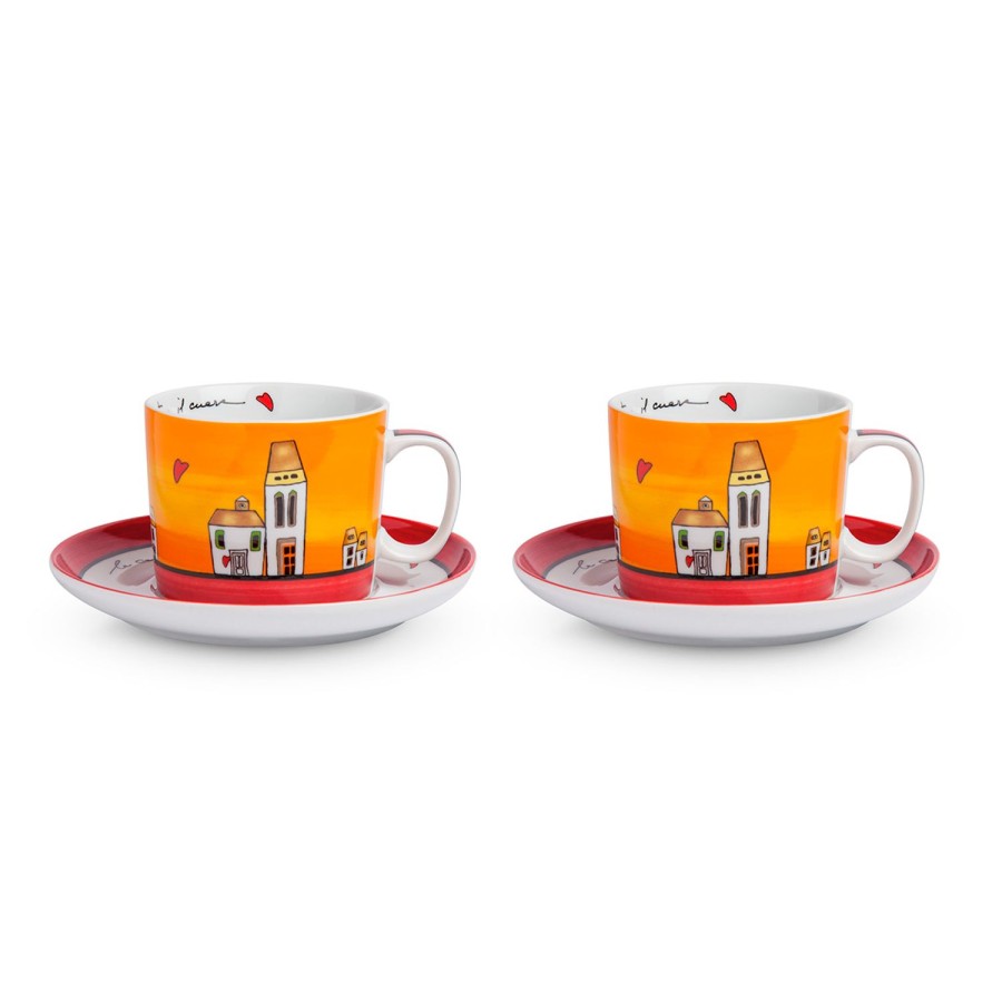 Breakfast Egan | 2 Breakfast Cup Set "Le Casette" Red