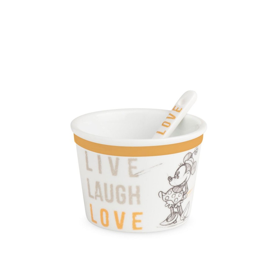 Table Egan | Ice Cream Cup With Spoon Minnie Live Laugh Love Orange O9