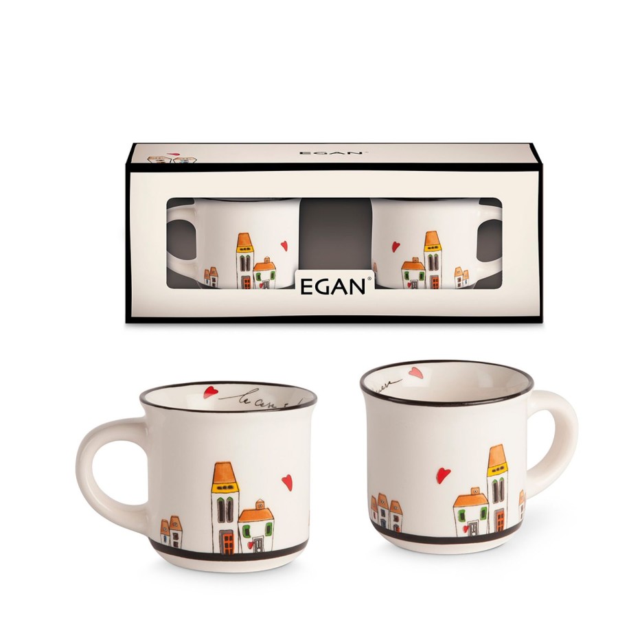 Breakfast Egan | Set 2 Mini Mugs "Le Casette"