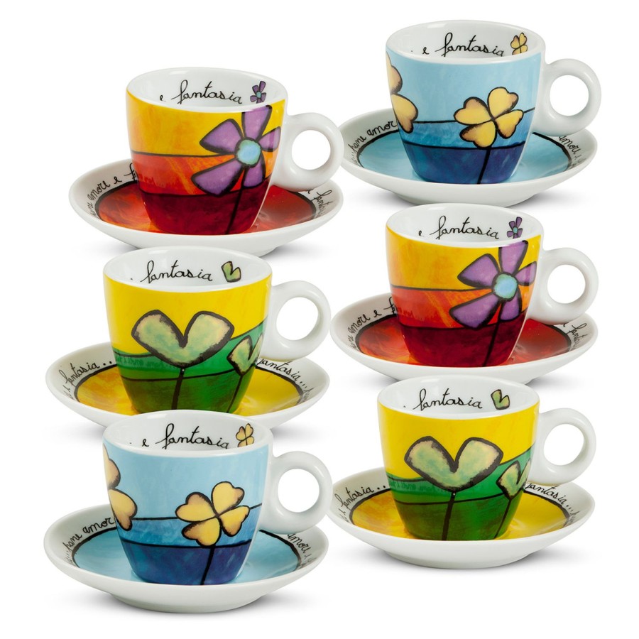 Breakfast Egan | Set 6 Coffee Cups With 6 Saucers