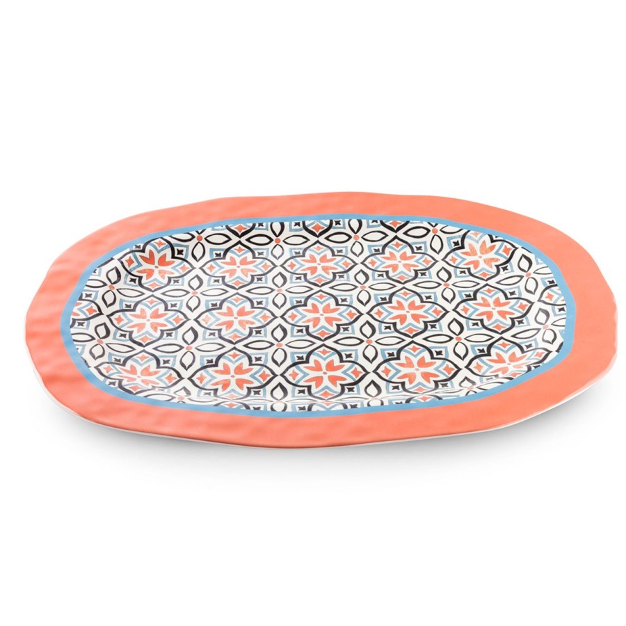 Home Furnishing Egan | Oval Tray Majorica Coral Cm. 50X35