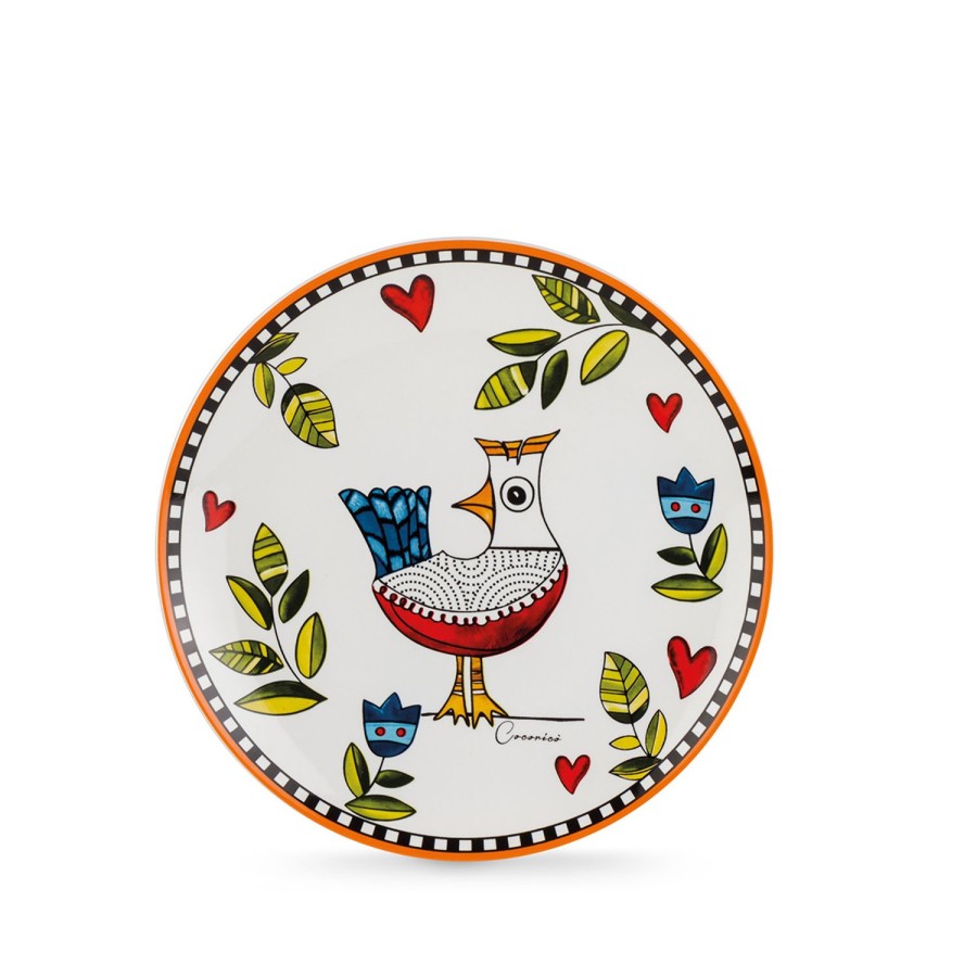 Table Egan | Set 6 Dessert Plates Cocorico Orange Dm 19