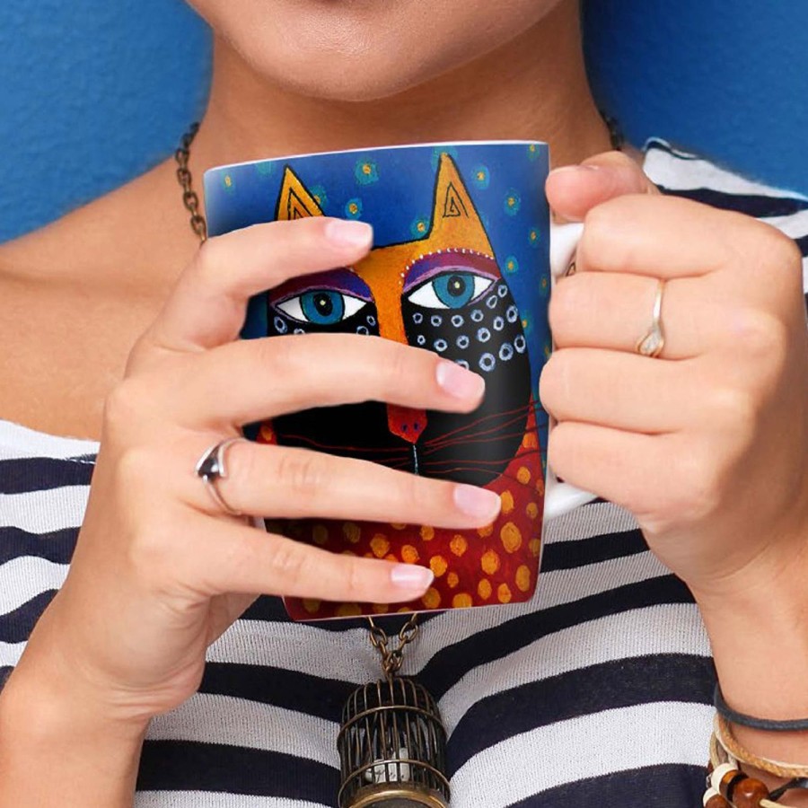 Breakfast Egan | Mug Blue Laurel Burch Fantastic Felines