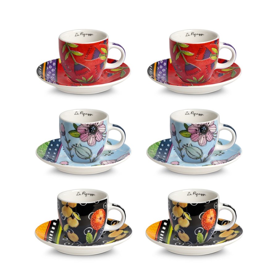 Breakfast Egan | 6 Pc Coffee Cup With Saucer Set Le Pupazze Ml 100