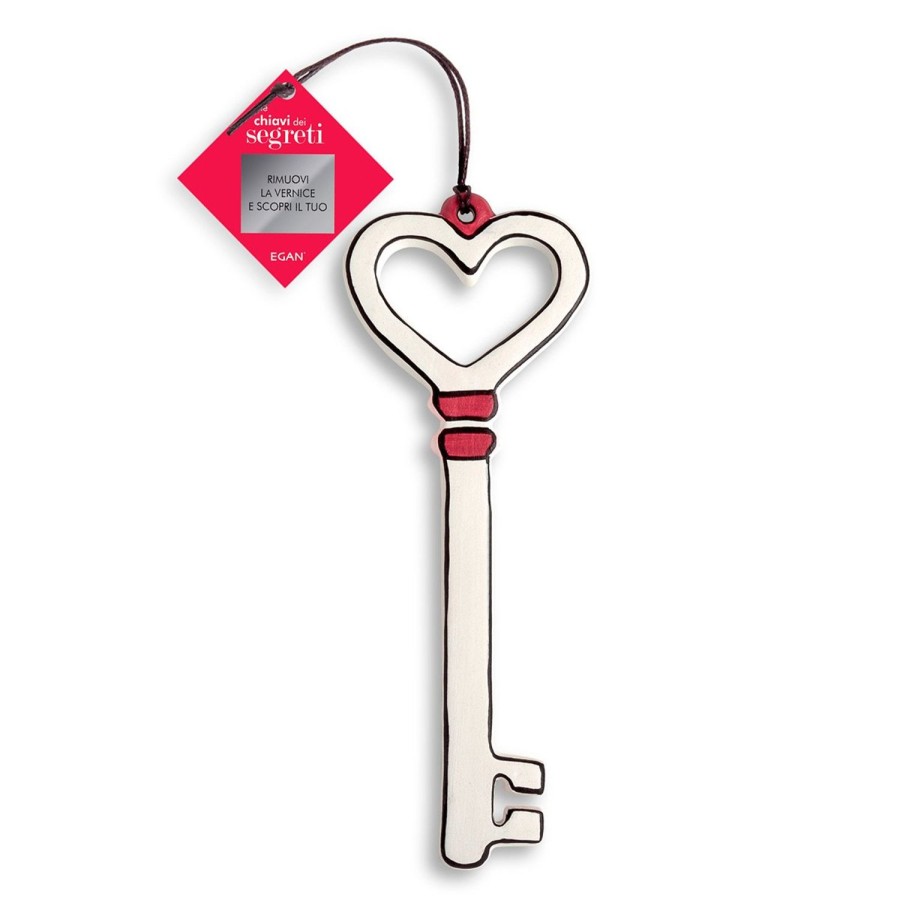 Gift Ideas Egan | The Key Of Secrets White Heart 6X18